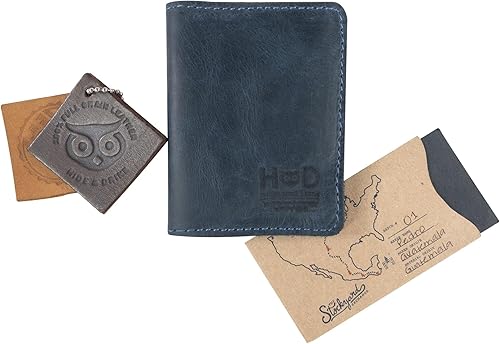 Miniatura 7 de Hide & Drink, Billetera plegable de cuero, con capacidad para hasta 8 tarjetas más billetes plegados, billetera minimalista para viajero, billetera
