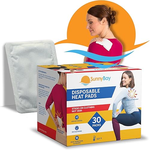 SunnyBay Parches térmicos adhesivos para cuello, rodilla y parte superior o inferior de la espalda, almohadillas de calor activadas por aire para