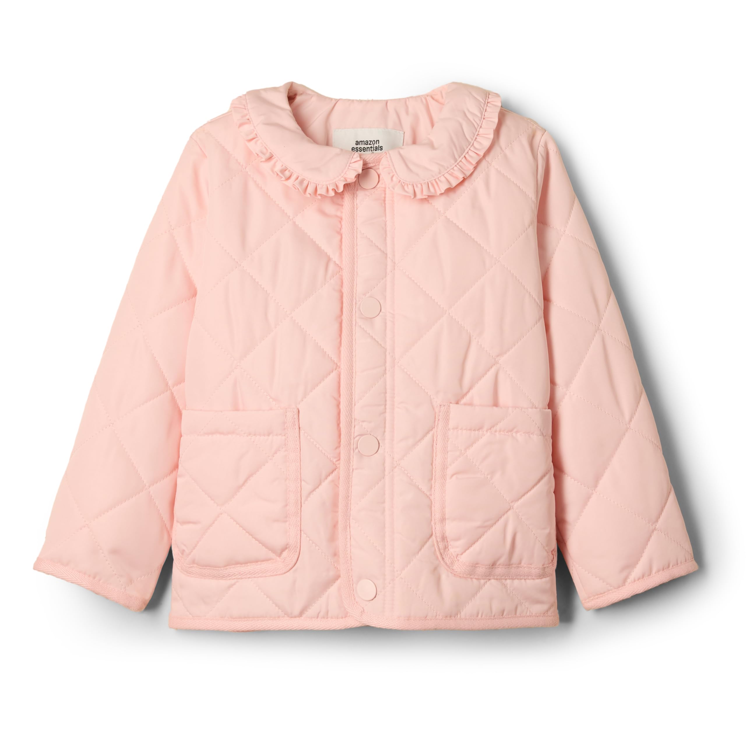 Amazon Essentials x Sofia Grainge Toddler and Baby Girls Midweight Quilted Field Jacket with Ruffle