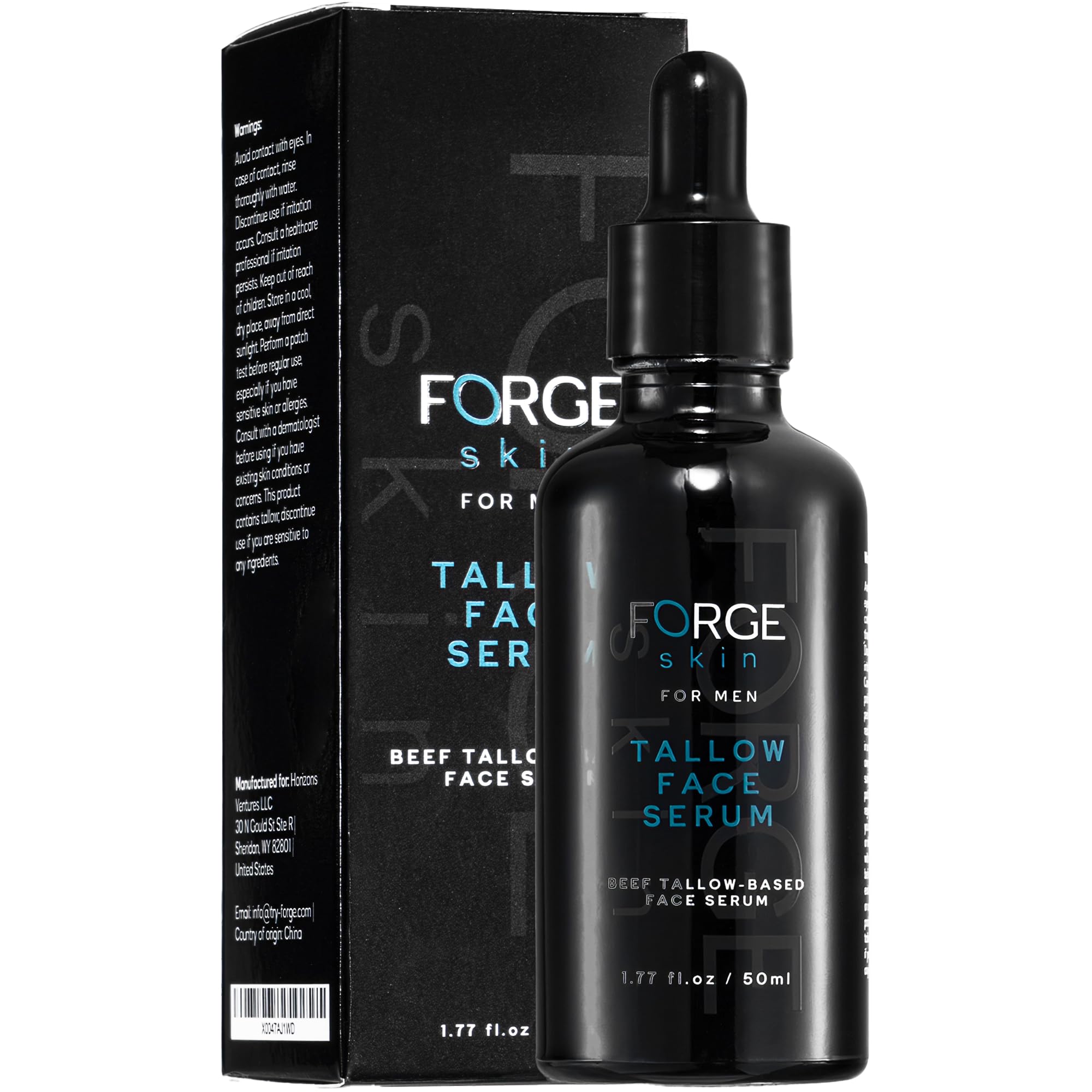 Forge Skin Men's Anti-Wrinkle Night Serum - 50ML with Natural and essential ingredients, Beef Tallow, Vitamin C - Anti-Aging, Deep Hydration, Collagen Boost, Fine Line Reduction - All Types