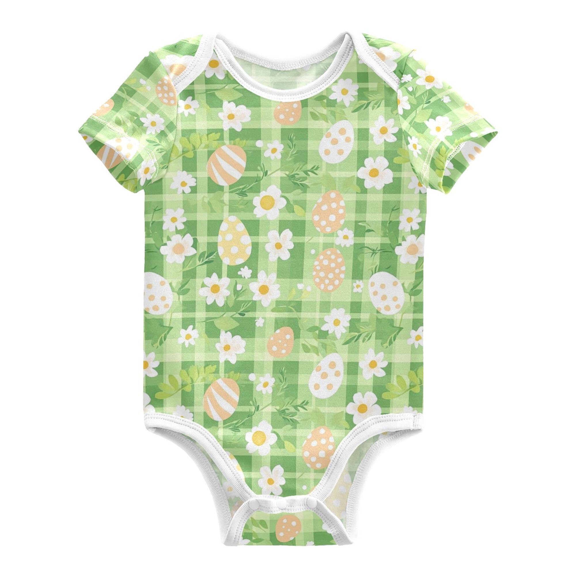 Wudan Easter Day Floral Baby Boys Outfit Button Down Cotton Girls Clothes Sets for Month Girl Presents 12M