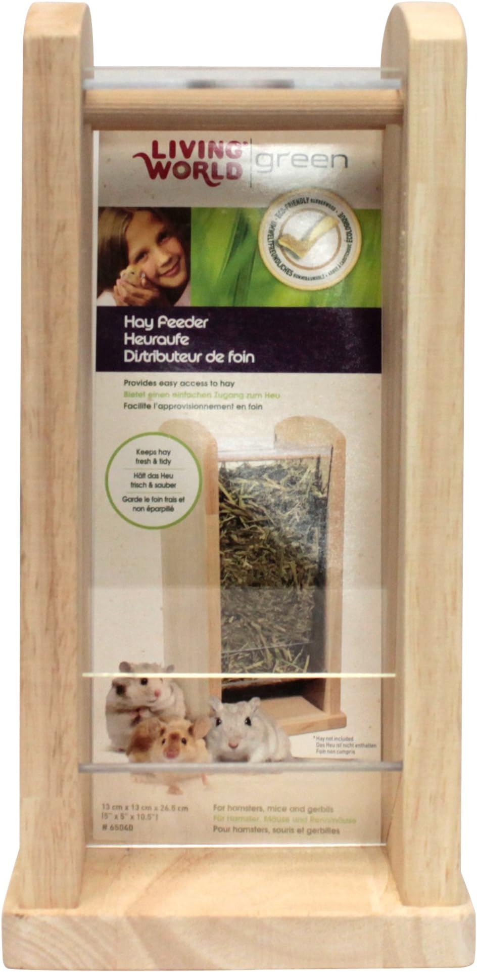 Hagen Living World Green Wood & Acrylic Hay Rack, Small