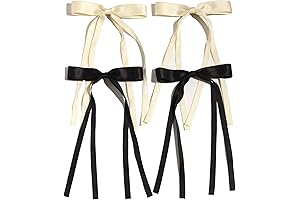 4pcs Hair Clips for Women Tassel Ribbon Bowknot With Long Tail