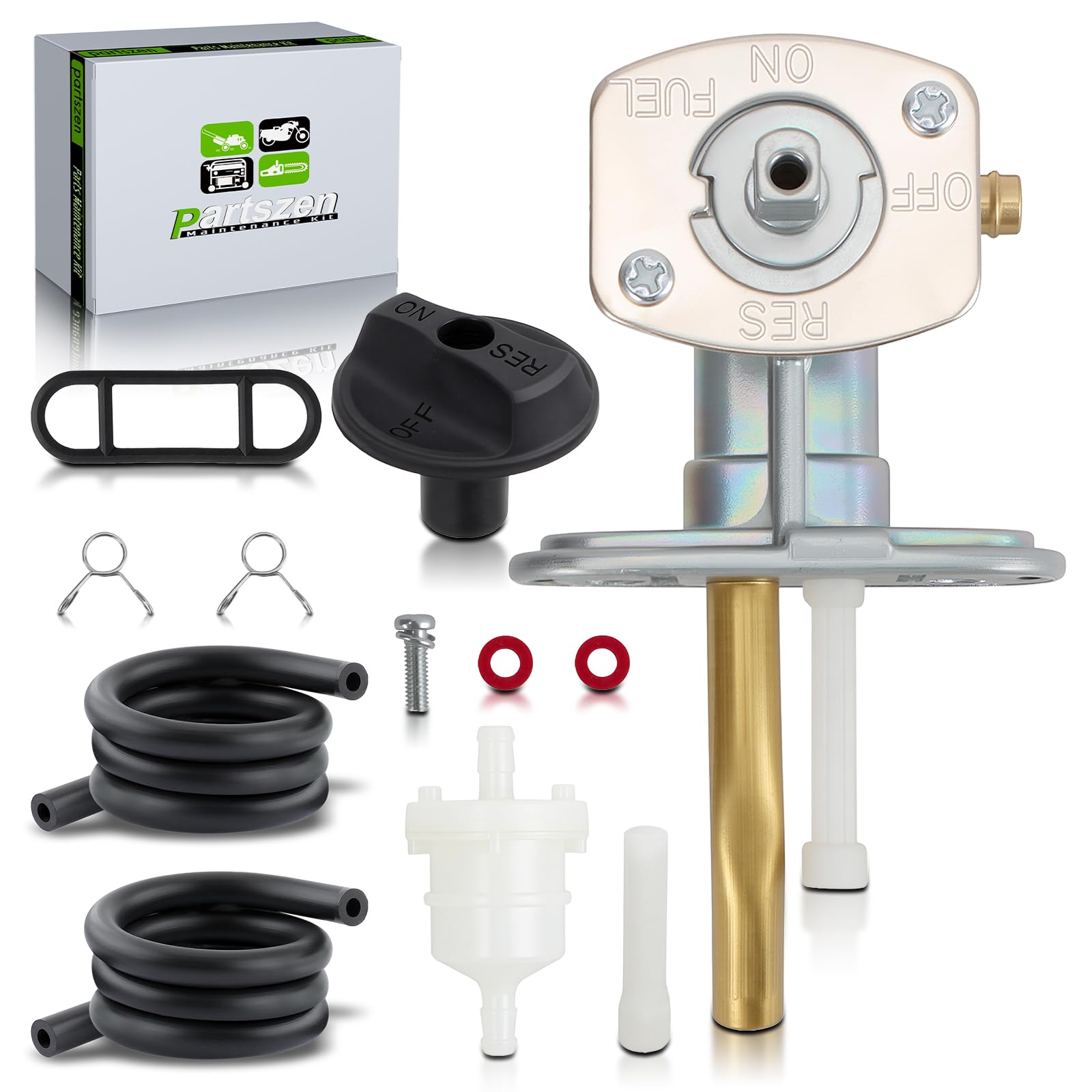 partszen Fuel Valve On Off Reserve Petcock for Arctic Cat 250 300 400 500 ATV with Fuel Line