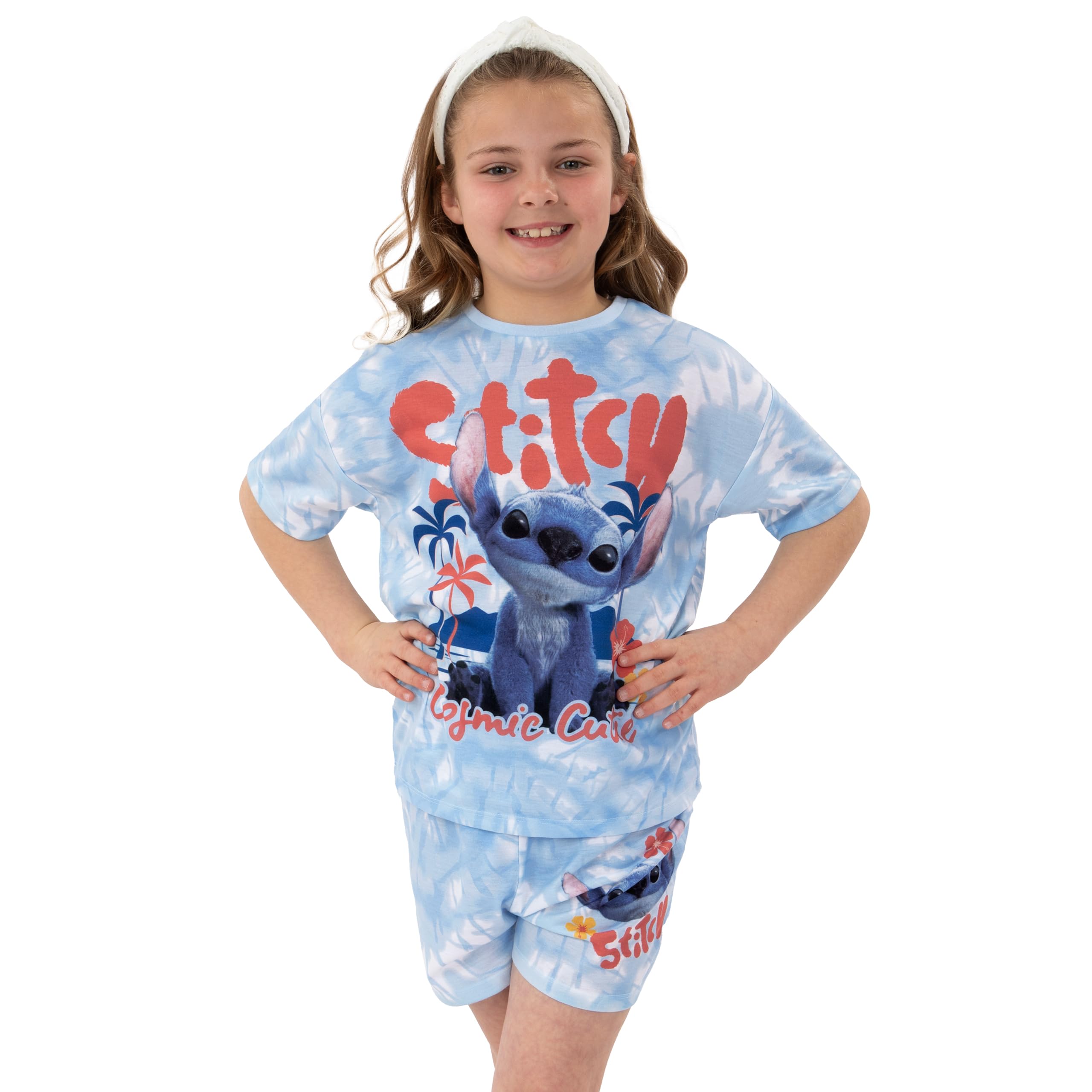 Disney Lilo I Stitch Piżama Dla Dziewczynek, Krótki Rękaw, Piżama Z Stitch'em, Zestaw Piżamowy Dla Dziewczynki