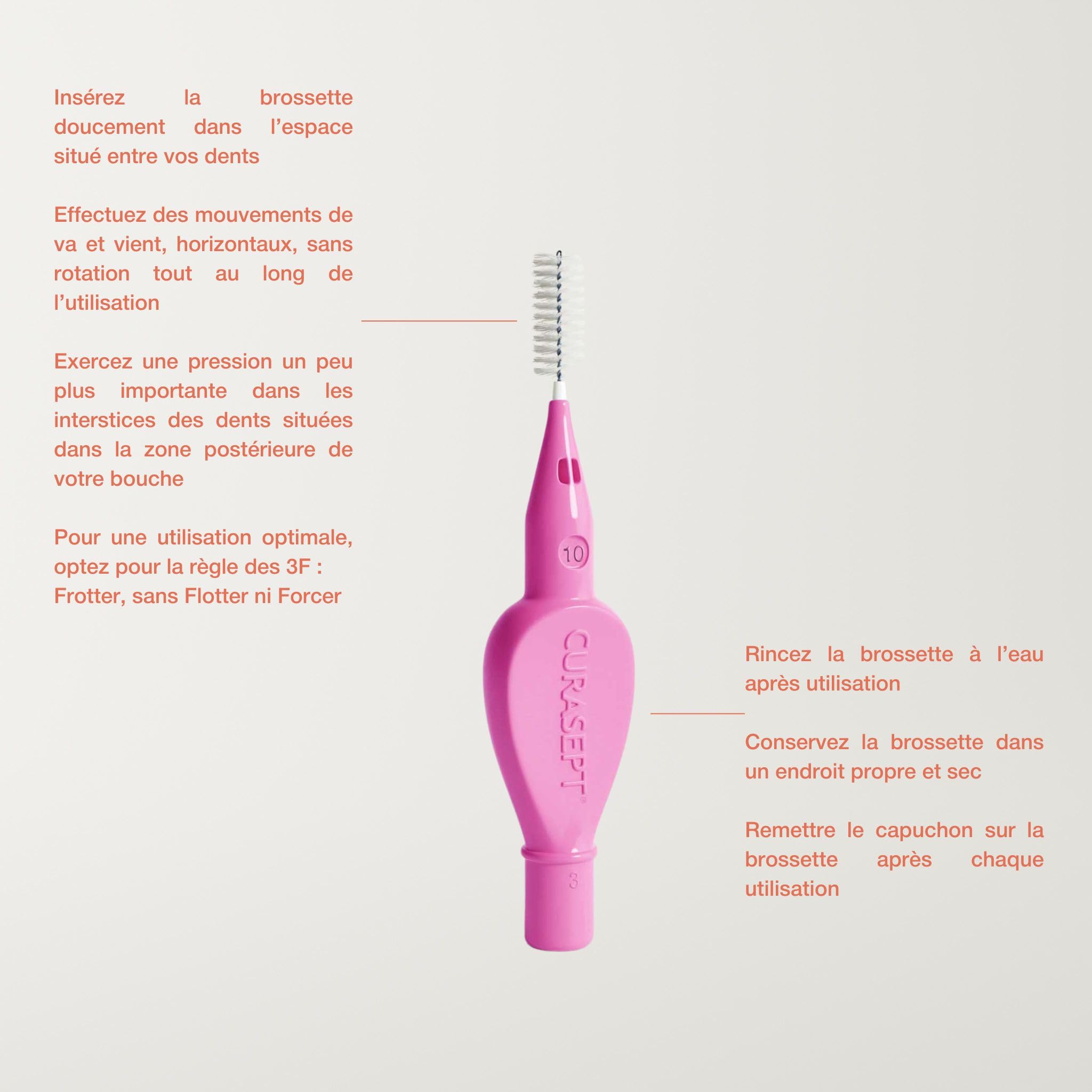CURASEPT Scovolini Dentali Originali | Spazzolini interdentali Proxi T10 (filo 1 mm) | Fucsia | Pulizia Profonda della Placca | Setole Nylon Ultra-flesse, Manico Ergonomico | 6 pz x confezione