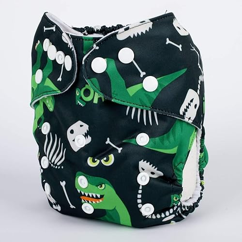 Miniatura 2 de Pañal de bolsillo para bebé, reutilizable, lavable, 8 libras a 36 libras (dinosaurio)