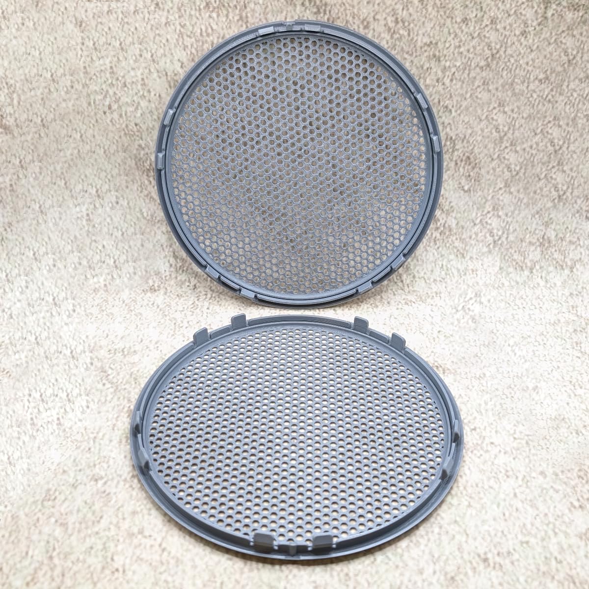 2 pezzi di ricambio per altoparlante, colore grigio, compatibile con VW T4 703035793C, mascherina per altoparlante (grigio)