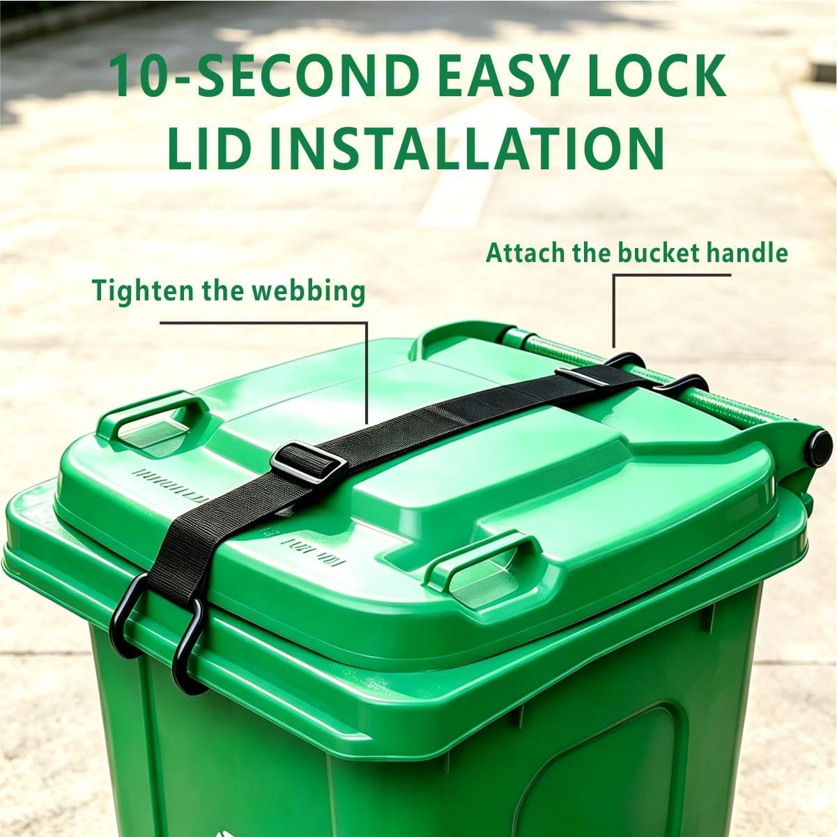 Metal Double Claw Trash Can Lid Lock, Wind & Animal Proof Garbage Can Lock