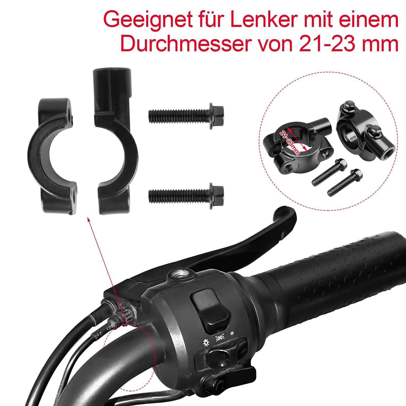 2 Specchietti Retrovisori Per Bici Regolabili 360° - Vetro 15.5cm, Per Manubri 22-25mm - Foto 13