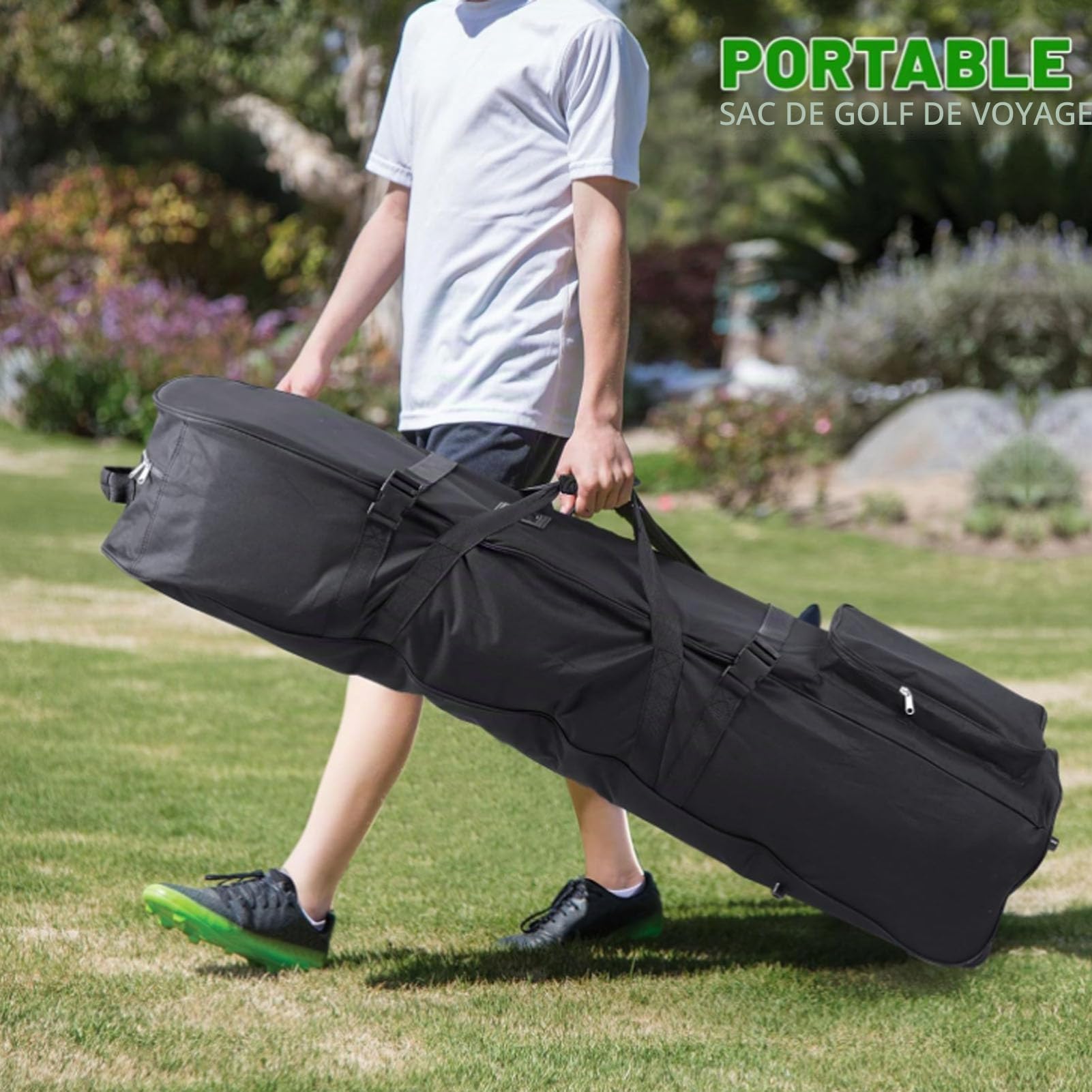 Sac de Voyage de Golf à roulettes, Sac de Golf, Sac de Club de Golf pour Voyage en Avion, Tissu Oxford, Roulement Silencieux