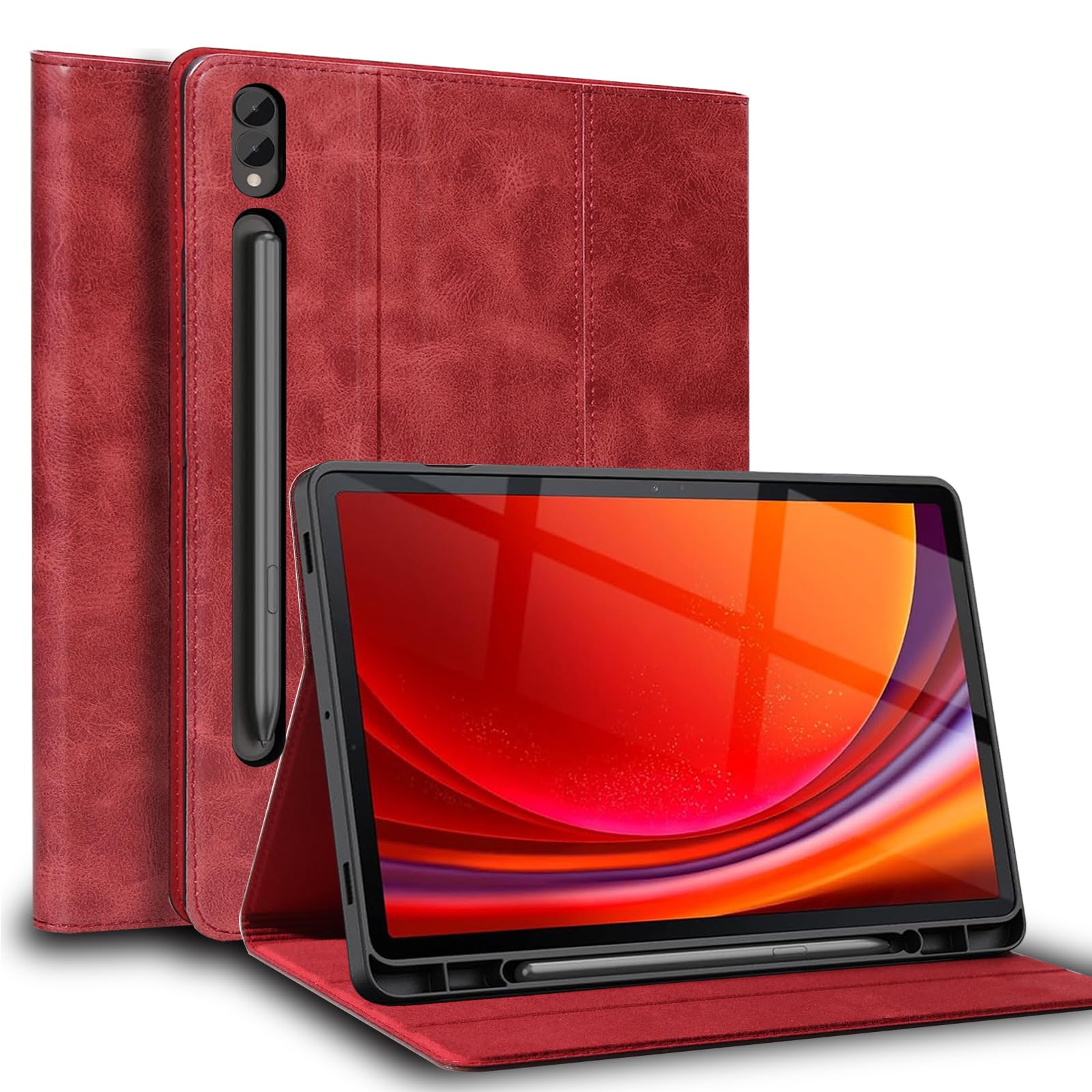 NANRUIL for Samsung Galaxy Tab S8 Plus/S7 Plus/S7 FE+ 12.4 inch Case with S Pen Holder 2020/2021/2022 Model(SM-X800/X806/T730/T736/T970/T975) Genuine