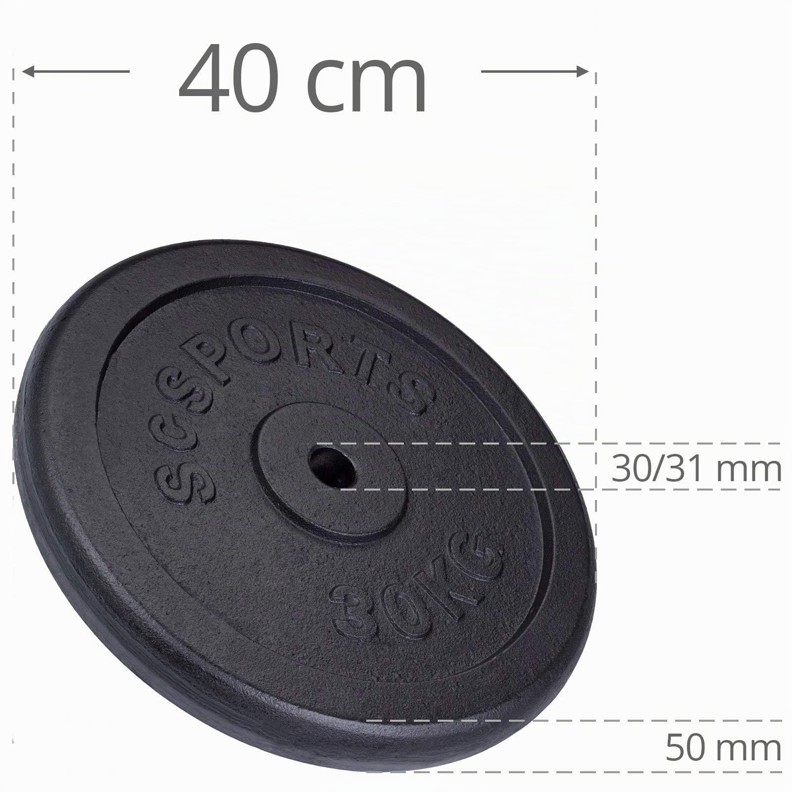 ScSPORTS, Pesi a Disco, 30 kg, in ghisa
