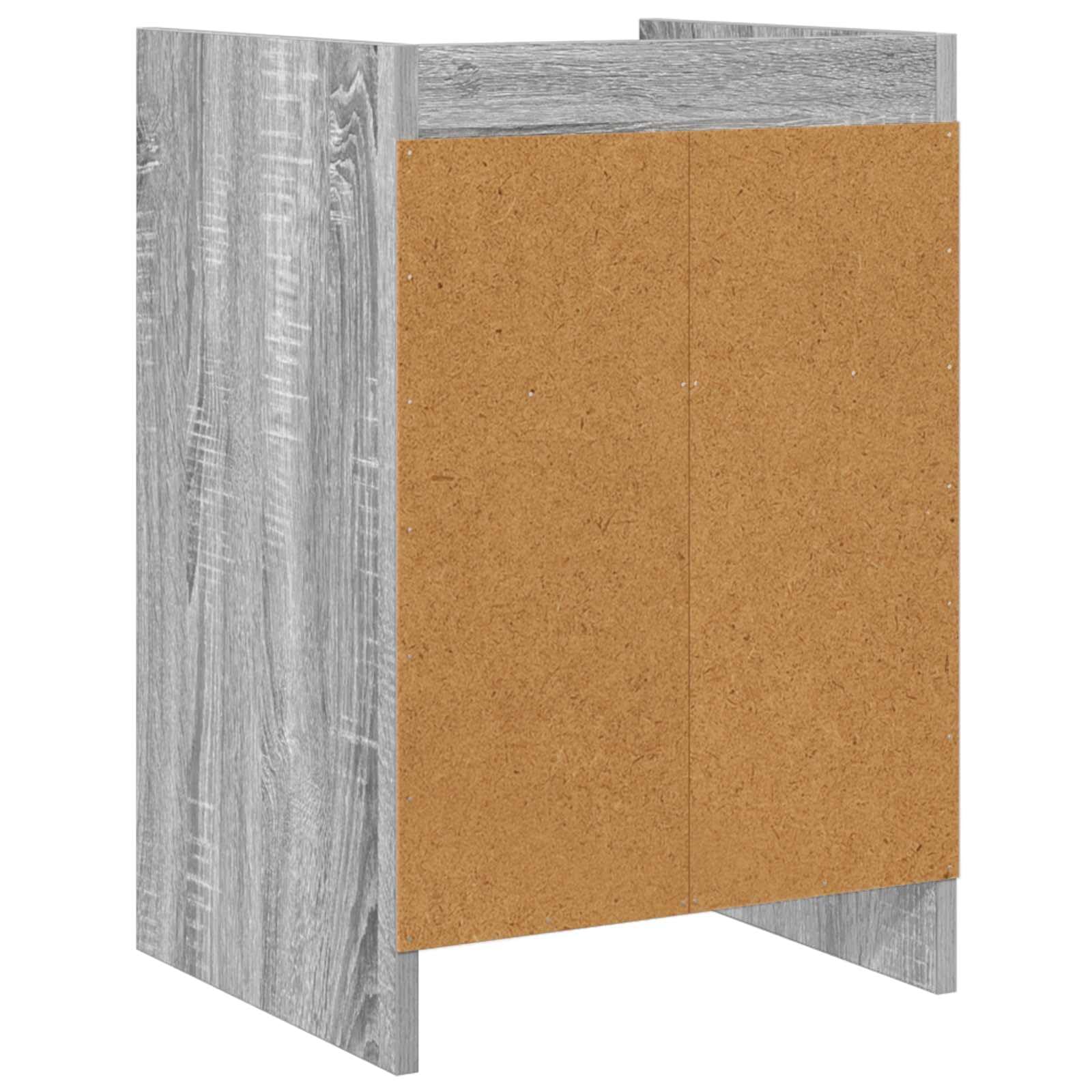 2 comodini grigio Sonoma in legno, 40 x 36 x 60 cm, con maniglie in metallo e mensola, set per camera da letto, spazio accanto al letto, per un ordine moderno nel soggiorno