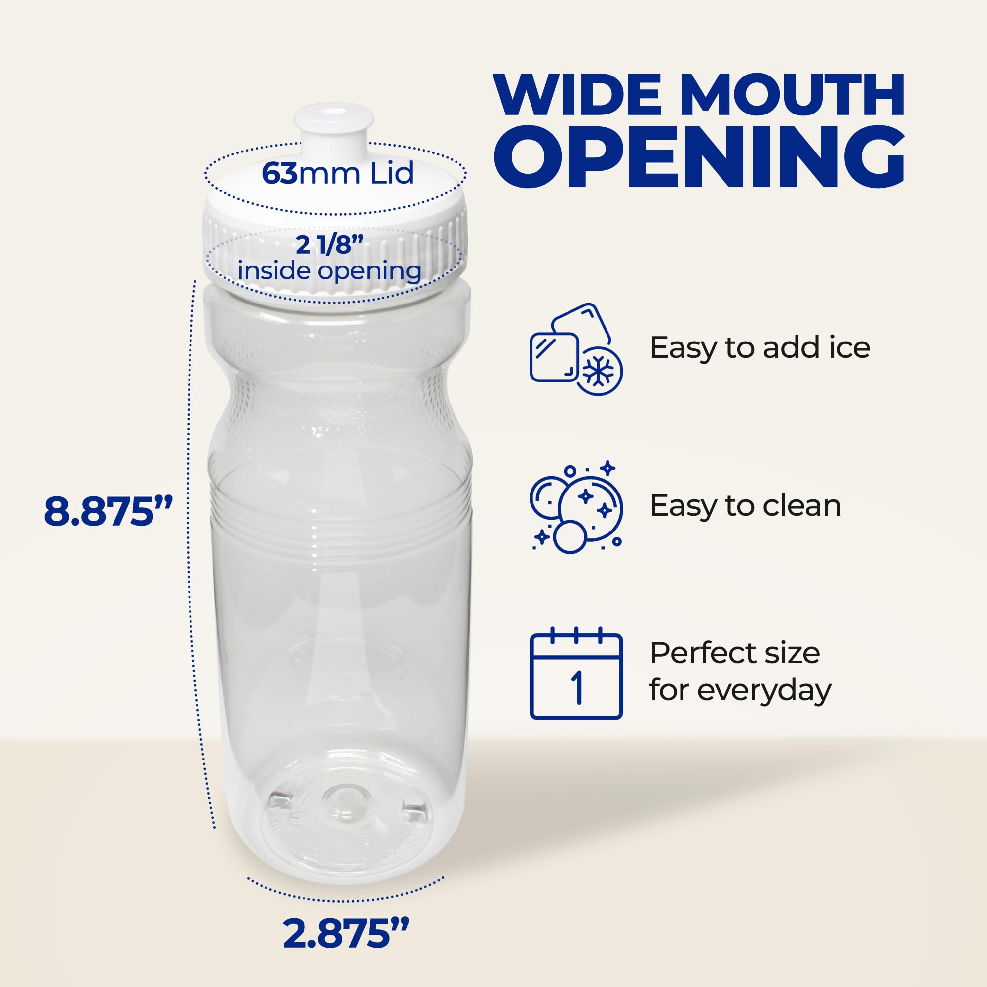 Rolling Sands BPA-freie Wasserflaschen, 680 ml, transparent/regenbogenfarben, 30 Stück, hergestellt in den USA