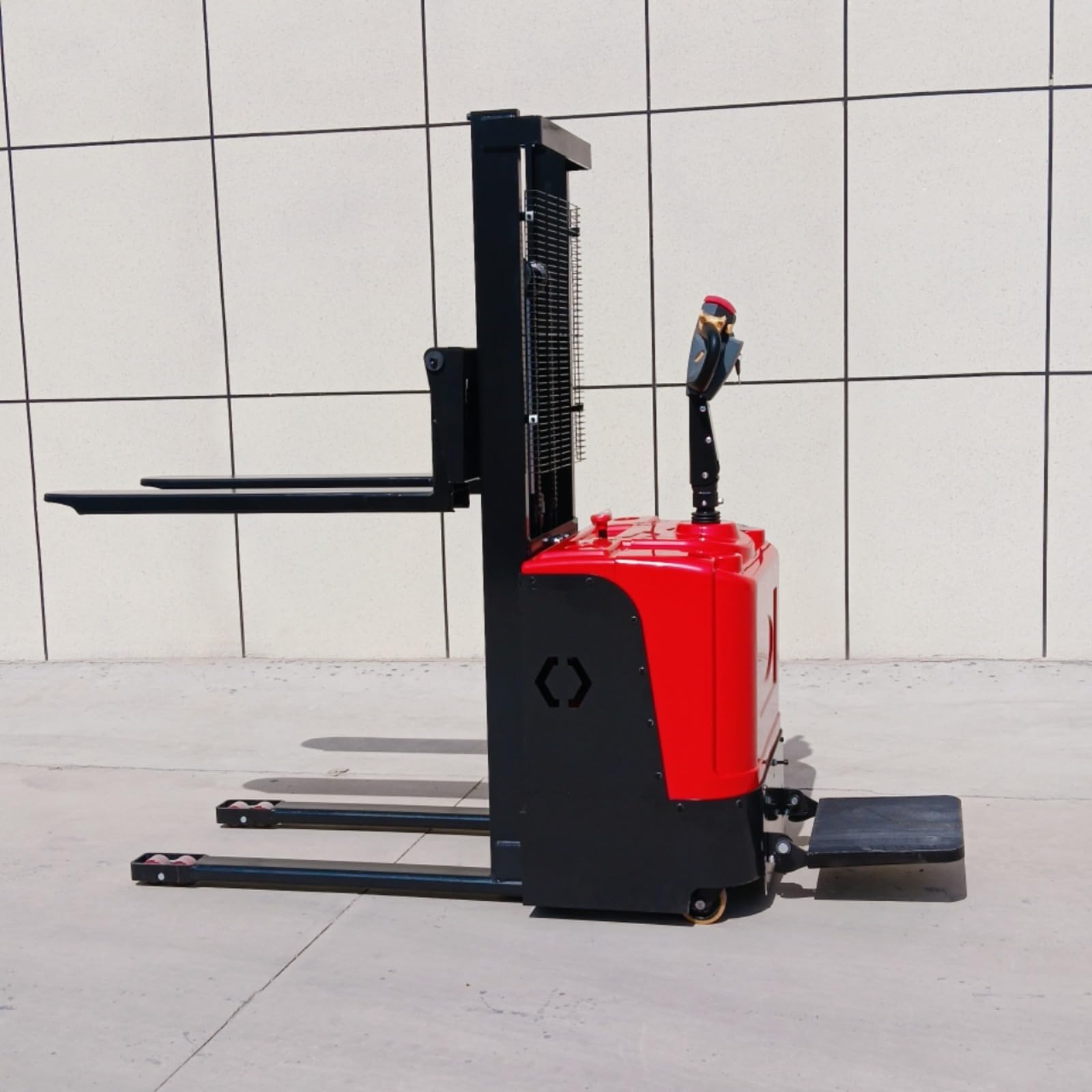 Apilador eléctrico para walkie de 1000 kg, 1500 kg, 3000 mm, altura de elevación, apilador de palés de empuje manual resistente para almacenamiento de fábrica y transporte de materiales industriales