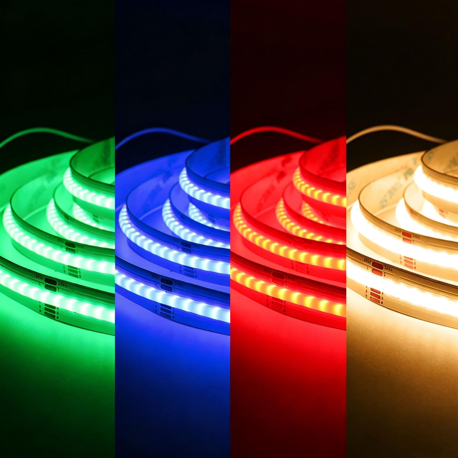 LumiyaHalo 2M RGBW COB LED Strip,24V 784LEDs/m RGB+Warm White 3000K COB Strips Flexible Tape Lights for Living Room,Bedroom,Ceiling,TV,Home,KTV,Home Decoration (RGBW-3000K-2 Meter)