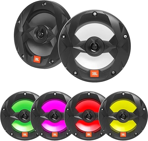 Miniatura 10 de Gran sistema de audio de barco pontón de 21 a 29 pies Bluetooth AMFM Radio Marine Receptor Combo con 4 altavoces 6.5 de 2 vías 225 W RGB LED blanco