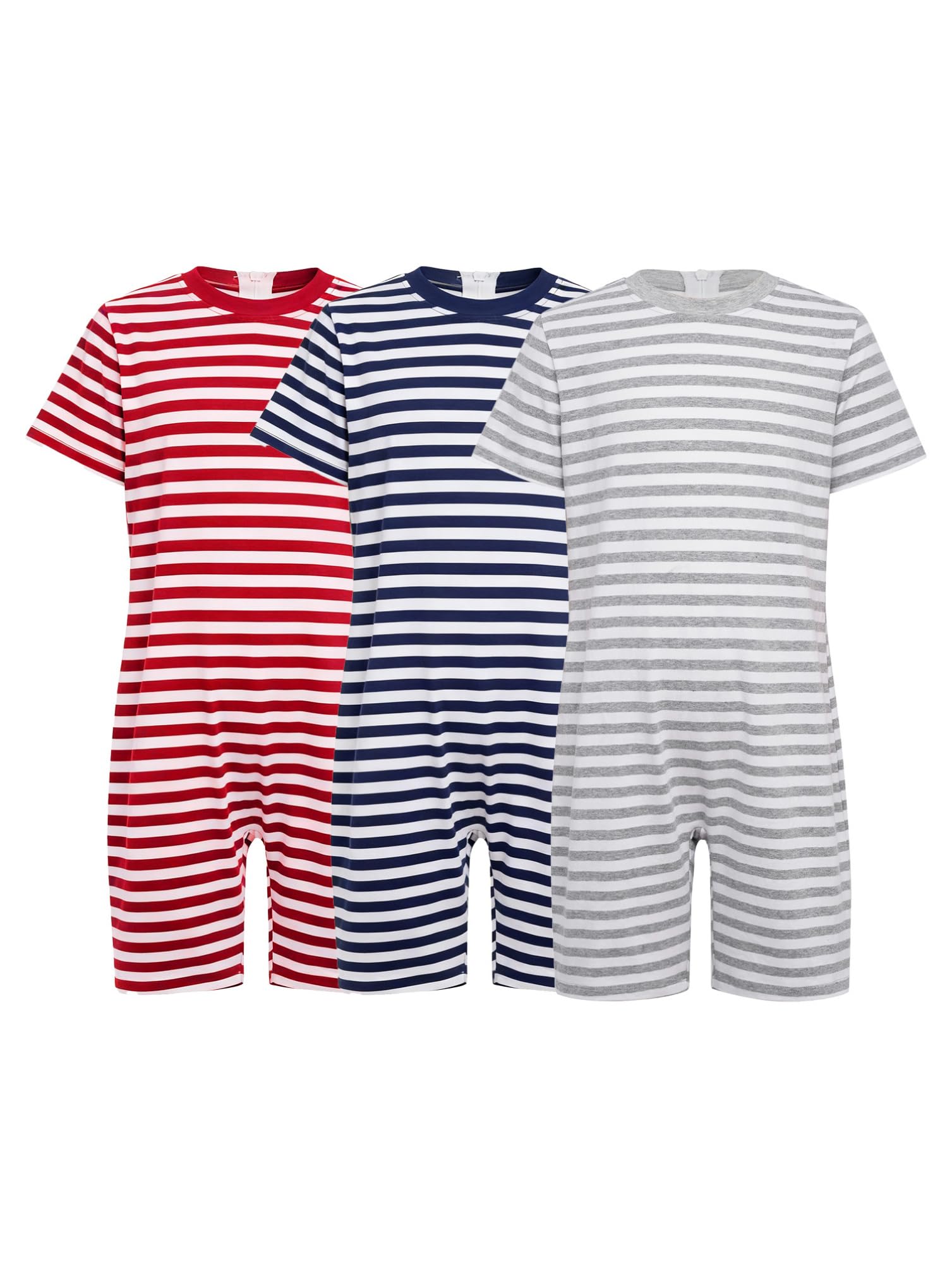 inhzoy Abbigliamento Adattivo Per Bambini Body Antispogliamento Bambini Completo Adattivo Righe Salopette Anti Strippaggio Fine Settimana