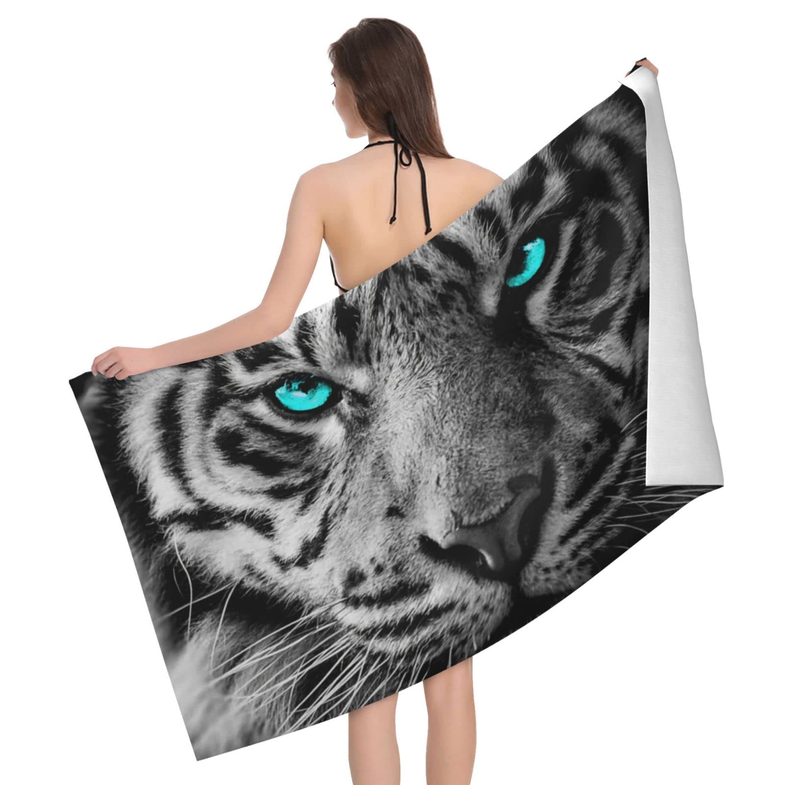 Lawenp Tiger Bath Towel Beach Towel Popular Durable Stylishffy Touch Highly Absorbent Quick Dry Polyester 32" X 52" Also As A Gift