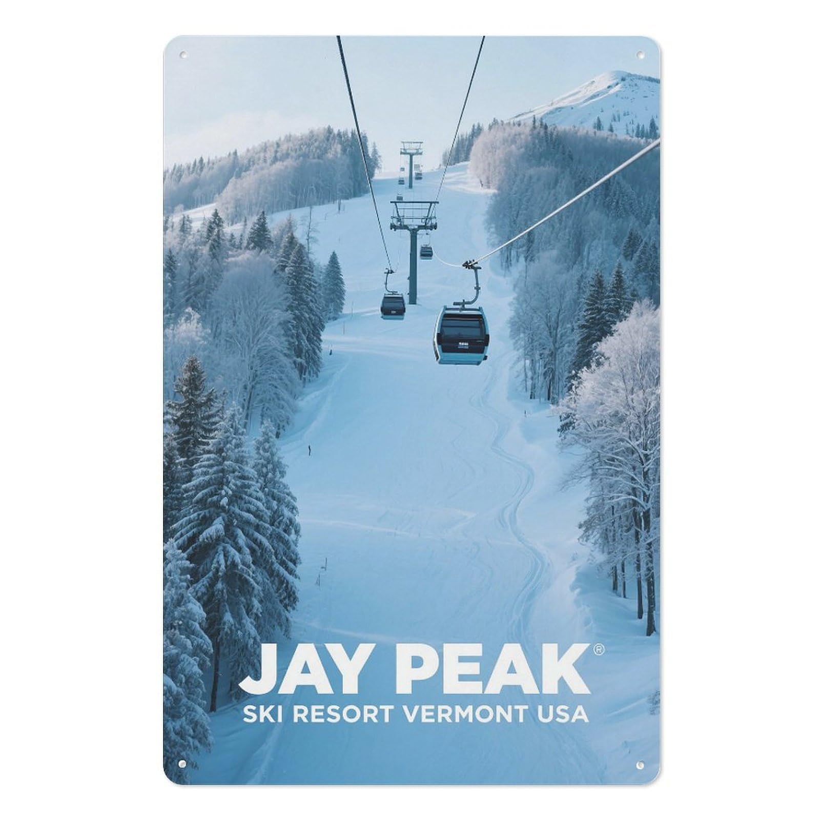 Jay Peak Ski Vermont Usa Retro Design Tin Paintings Vintage Tin Sign 08x12inch(20x30cm) Wall Art for Home Office Bedroom Living Room Cafes Wall Decor