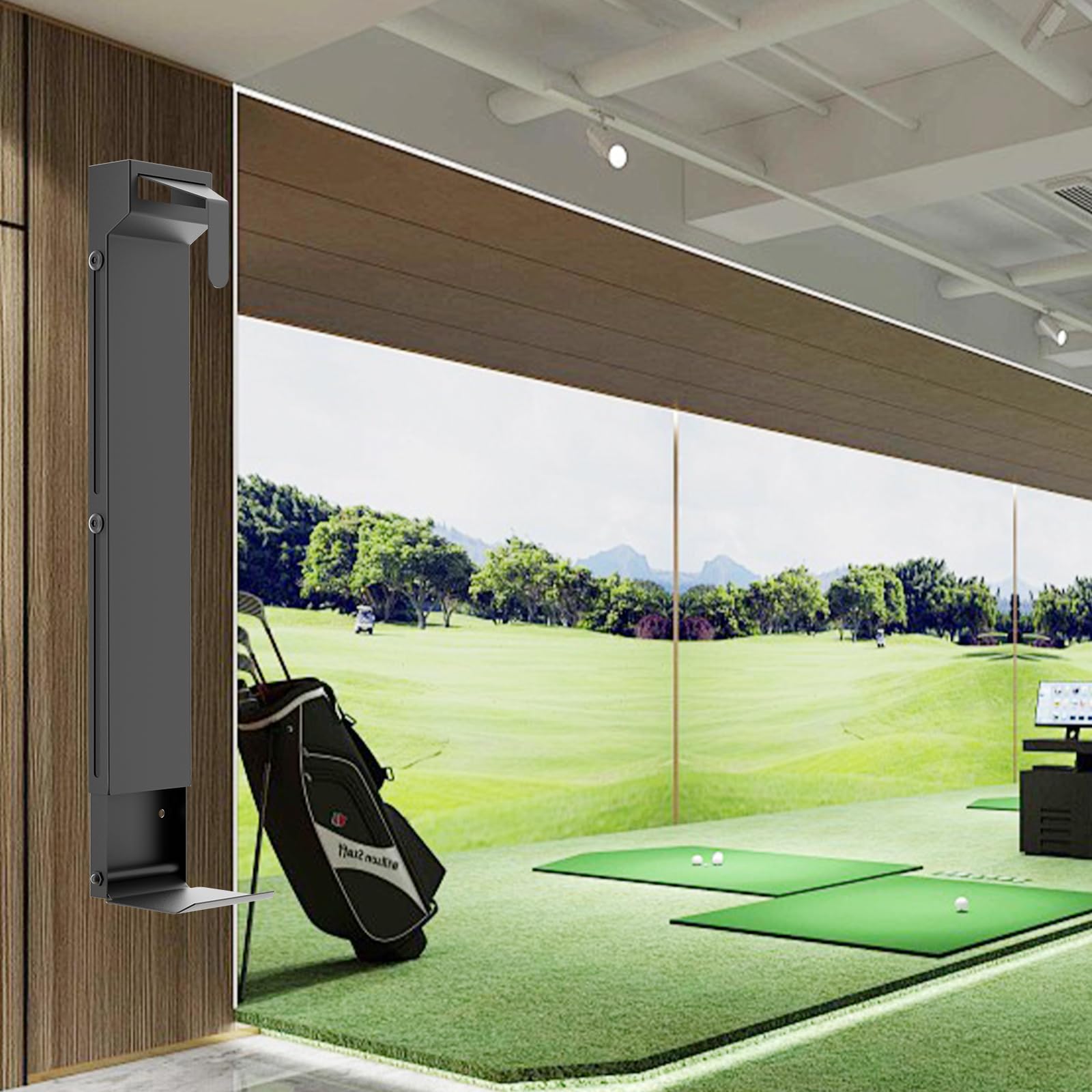 Tour-Grade Golftaschenhalter zur Wandmontage, geschmiedetes Wandmontage, hochwertiges schlankes Design für Garage/Männerhöhle
