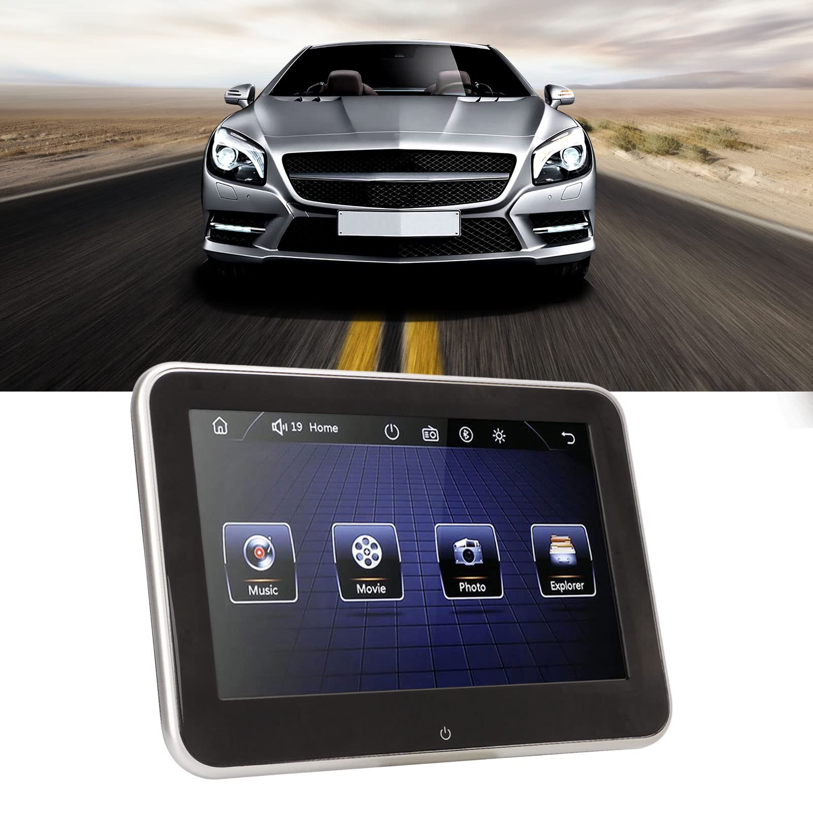Reproductor de Reposacabezas, DC 12V Monitor de Reposacabezas de Automóvil Pantalla Táctil IPS de 8 Pulgadas Reproductor de MP5 Sistema de Entretenimiento de Asiento Trasero