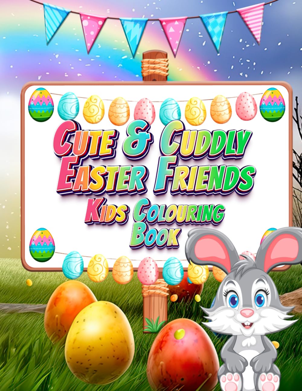 Cute & Cuddly Easter Friends: Hop, Colour & Celebrate Easter with Bunnies, Chicks & Eggs! (Adventures in Colourland Colouring Books)