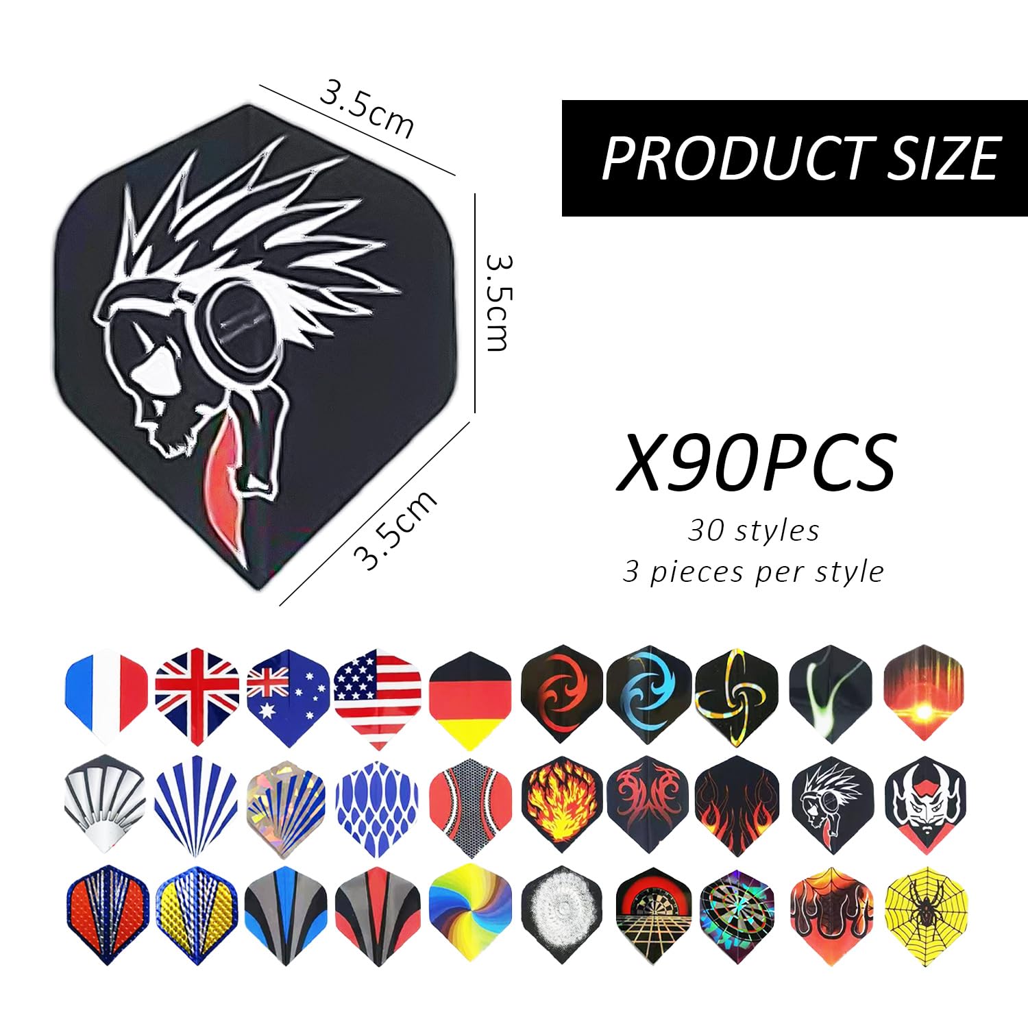 Accessoire Pour Fléchette KRYMSON 90 Ailettes Fléchettes - Accessoires Durables PET Ailettes Interchangeables Fléchettes