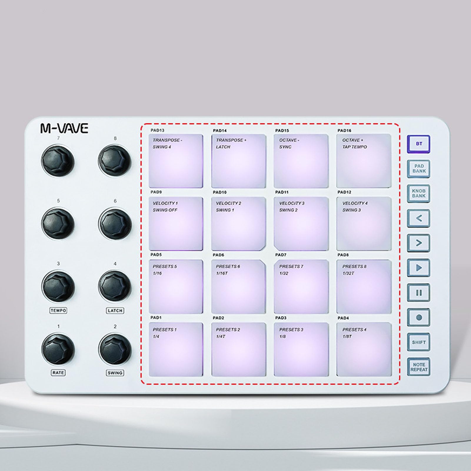 Dpofirs Controller MIDI con 16 Pad RGB e 8 Manopole Beat Maker Machine per la Produzione Musicale