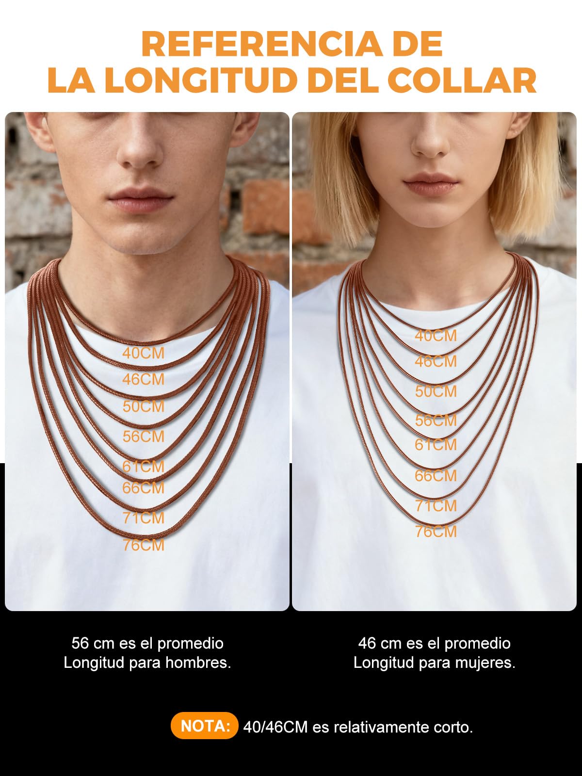 Richsteel Collar Cuello de Cordones Trenzados Impermeables con Cierre Eficaz para Mujeres Hombres, 2mm / 3mm Grosor 41cm - 76cm Largo [Negro/Marrón]