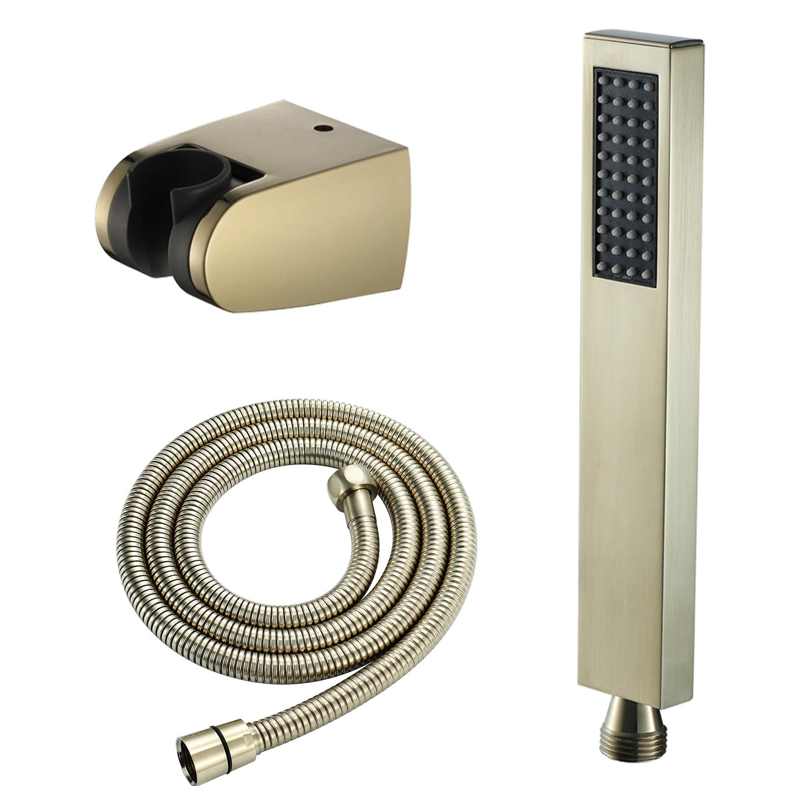 Alcachofa De Ducha, Cabezal De Ducha, De Latón, con Soporte De ABS, 1 Posición, Sistema De Ahorro De Agua Y Antical, Manguera De Acero Inoxidable 304 De 1,5 M, Fácil Limpieza