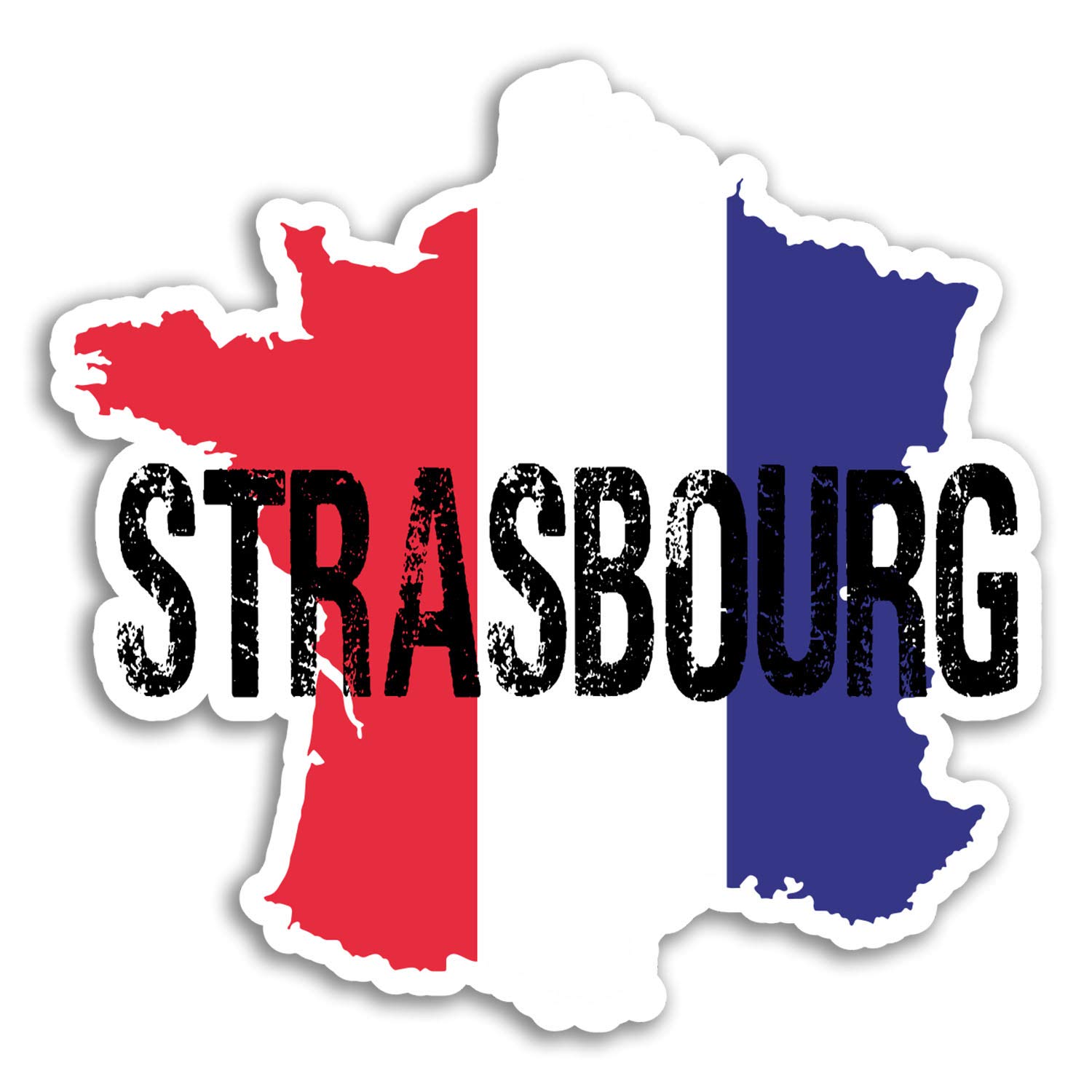 Destination Vinyl Ltd Multi 2 X 10Cm Strasbourg France Vinyl Stickers - Flag Sticker Laptop Luggage #18751 (10Cm Tall)