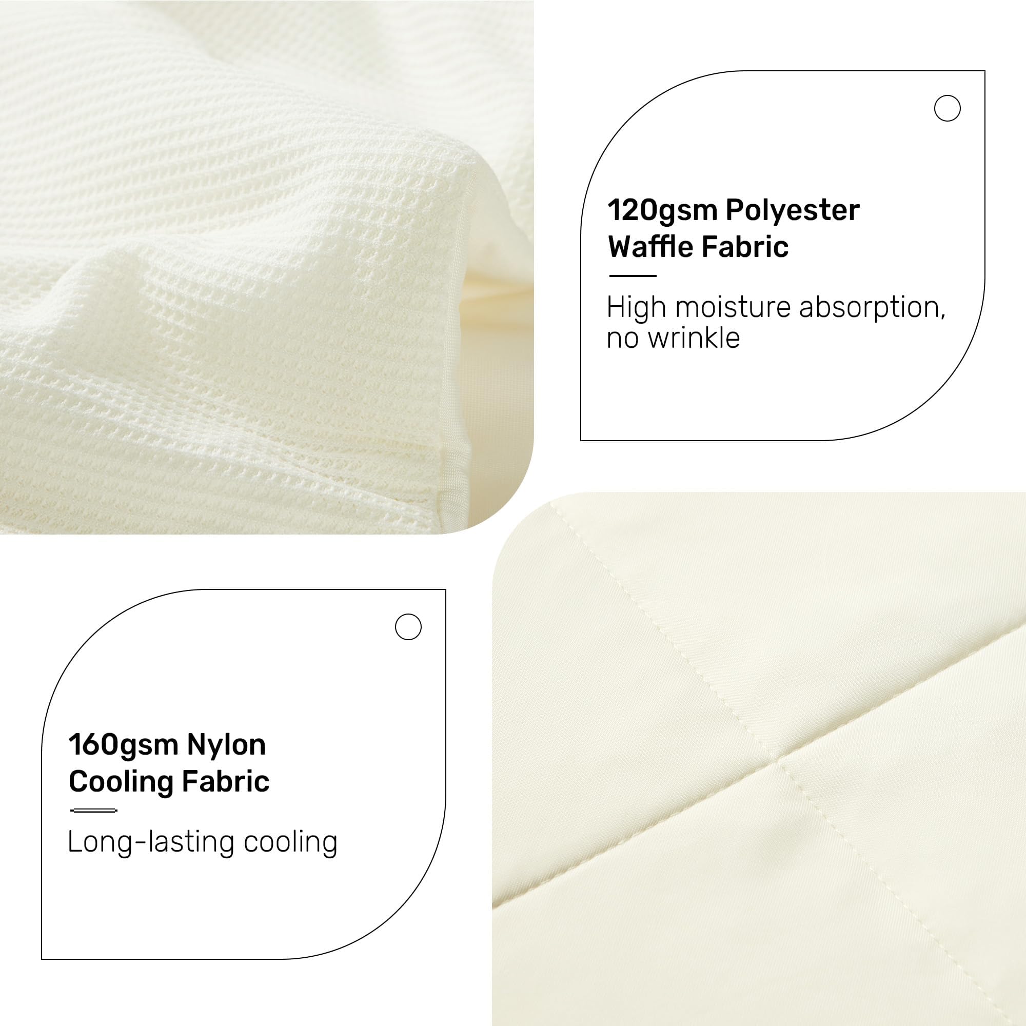 UNIKOME Coperta Rinfrescante 220x240cm, Coperta Estiva Double-face Per L'estate, Piumino Rinfrescante Leggero Per Le Persone, Per Dormire Coperta Rinfrescante Lavabile, Oeko-Tex (bianco Latte)