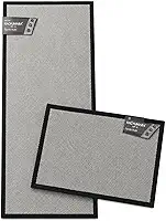 Jogo de Tapete Kacyumara 2 Peças Multi Antiderrapante 50x70cm e 50x140cm Prático e Lavável (Cinza)