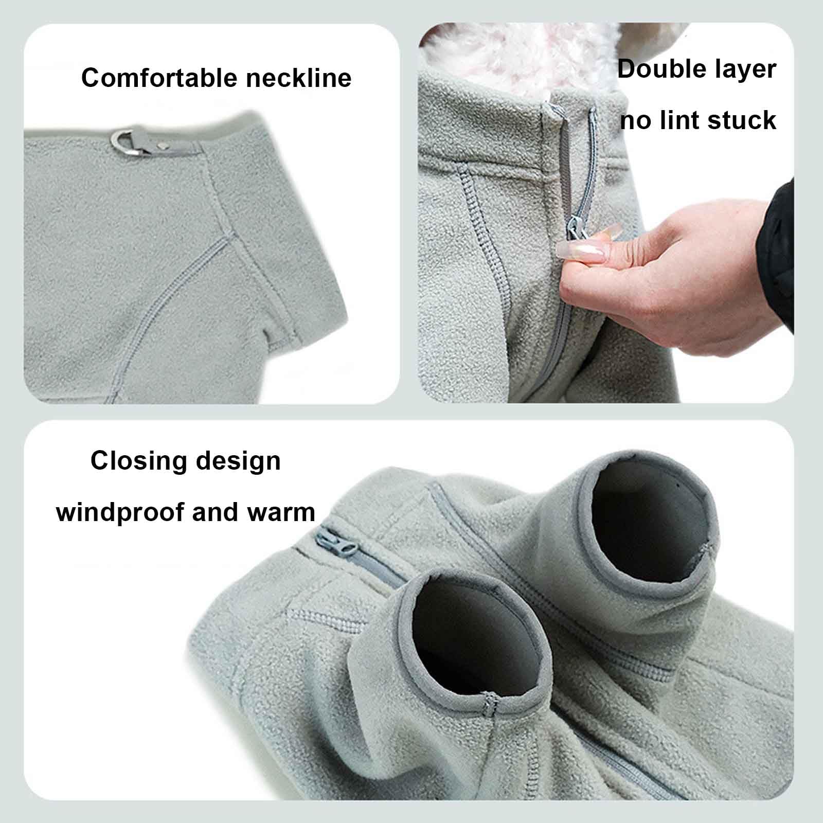 Warmer Hundemantel, Zip Up Fleece Hundeweste, 2 Beine Bedeckt, Winddicht Warme Winterjacke Mit D-Ring, Für Kleine Hunde Spazierengehen, Wandern,L