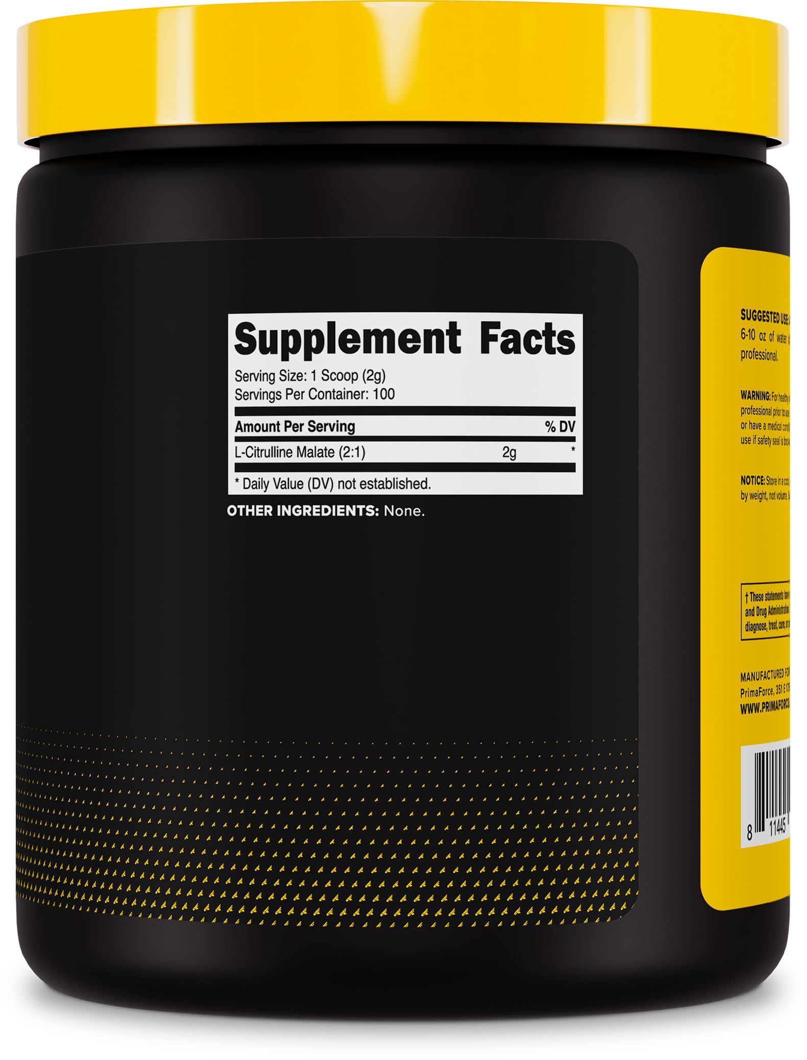 PrimaForce L-Citrulline Malate Powder (Unflavored) 200 Grams, GMO-Free — Amazon image 4