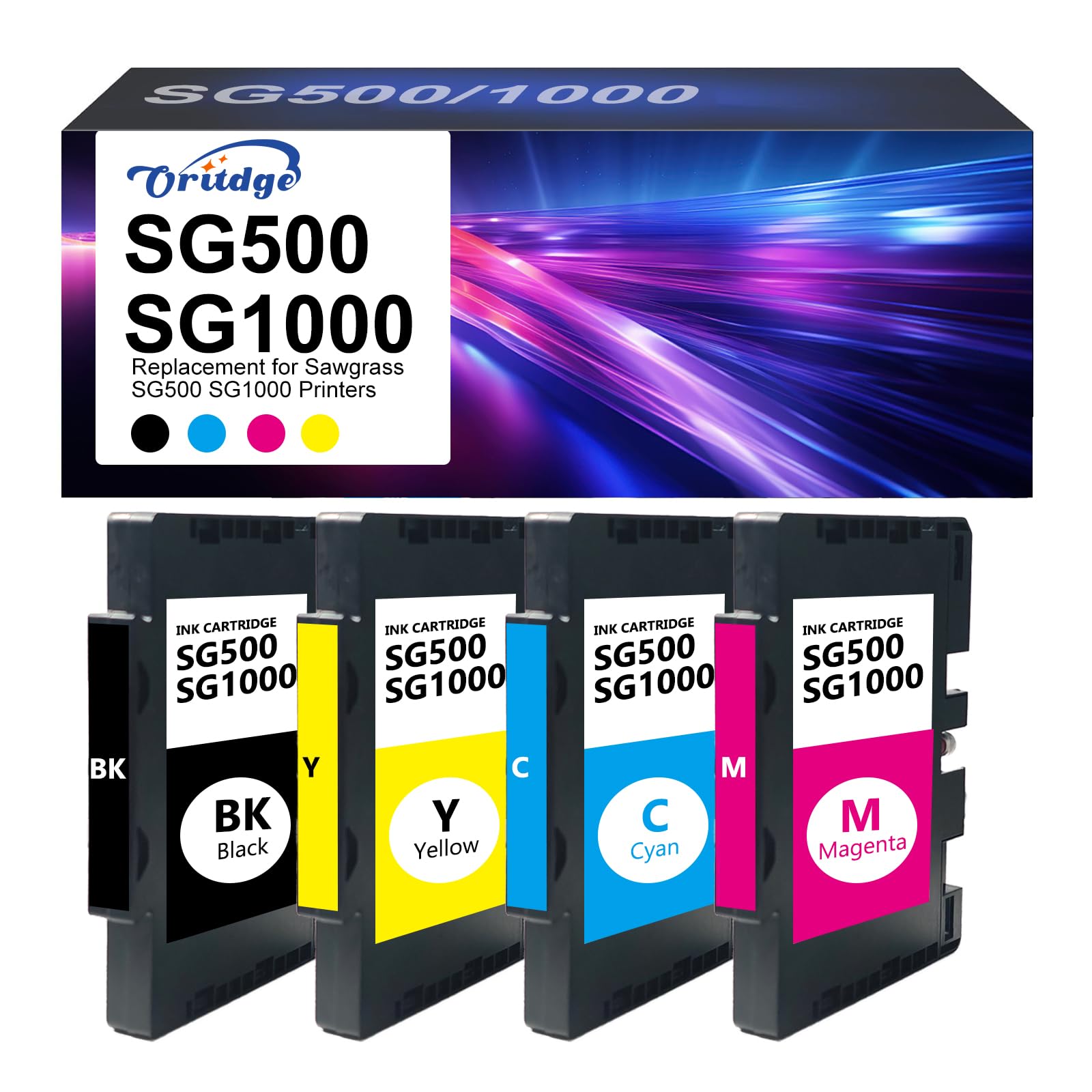 SG500 SG1000 Tintenpatrone mit Sawgrass Virtuoso SG500 SG1000 | SG500 SG1000 Sublimation Druckerpatrone(Schwarz, Cyan, Magenta, Gelb)