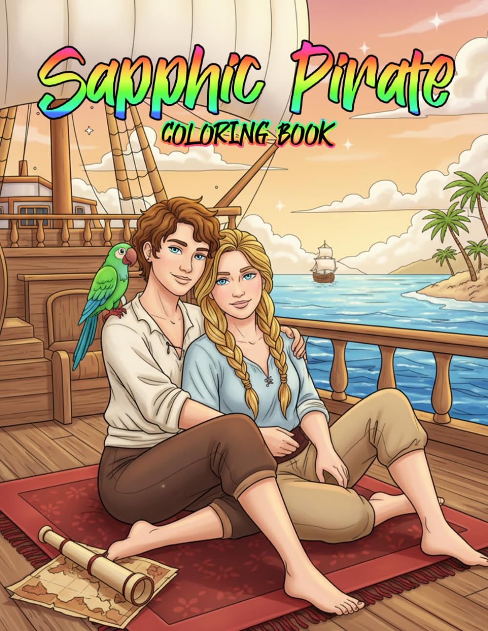 Sapphic Pirate Coloring Book: Daring Sapphic Romance and Swashbuckling Adventures on the High Seas