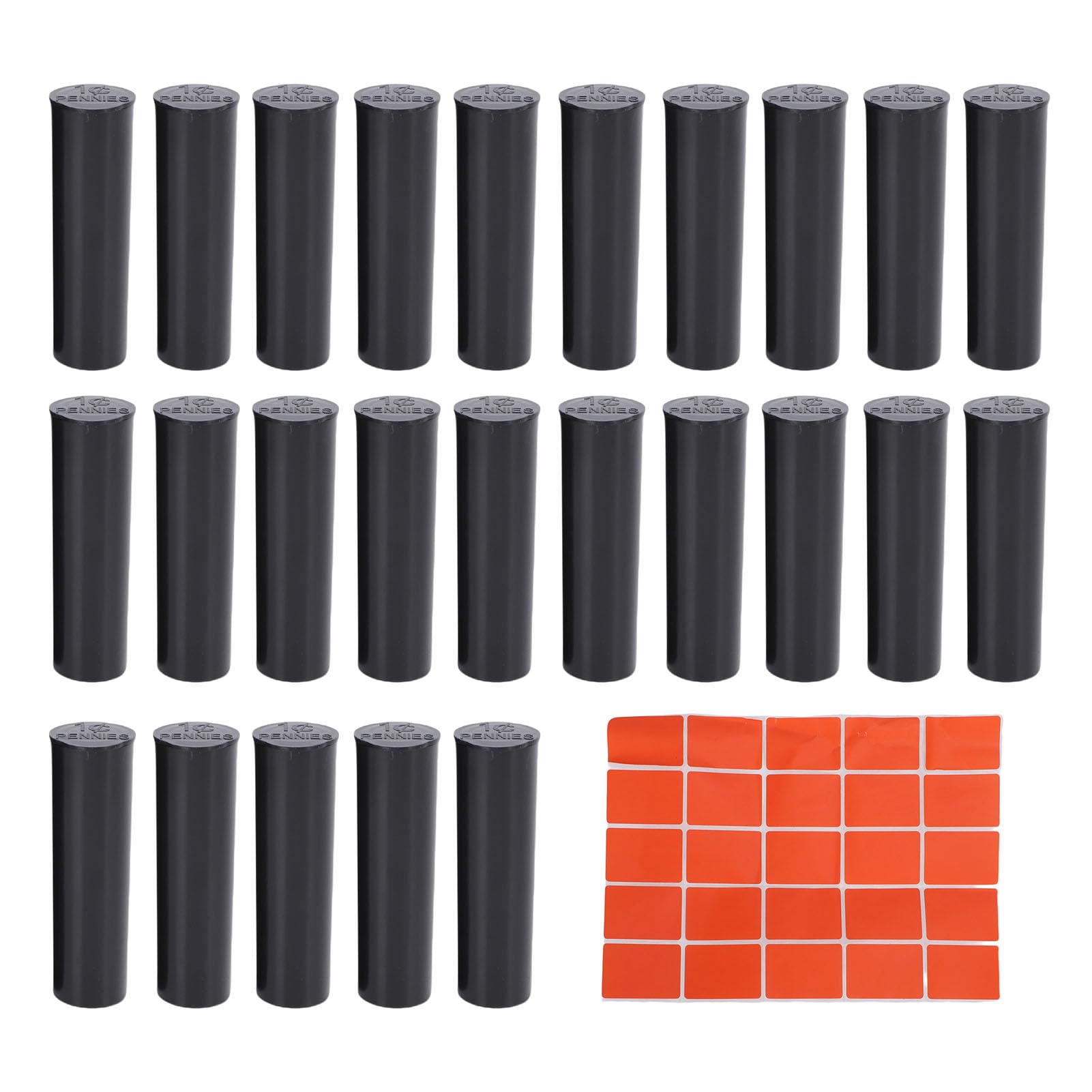 Wakects Tubi Portamonete, Set di Tubi Portamonete in ABS, 25 Pezzi Contengono 50 Monete Ciascuno con Etichette Adesive, Forniture per la Raccolta di Monete per l'organizzazione del Conteggio e (#1)