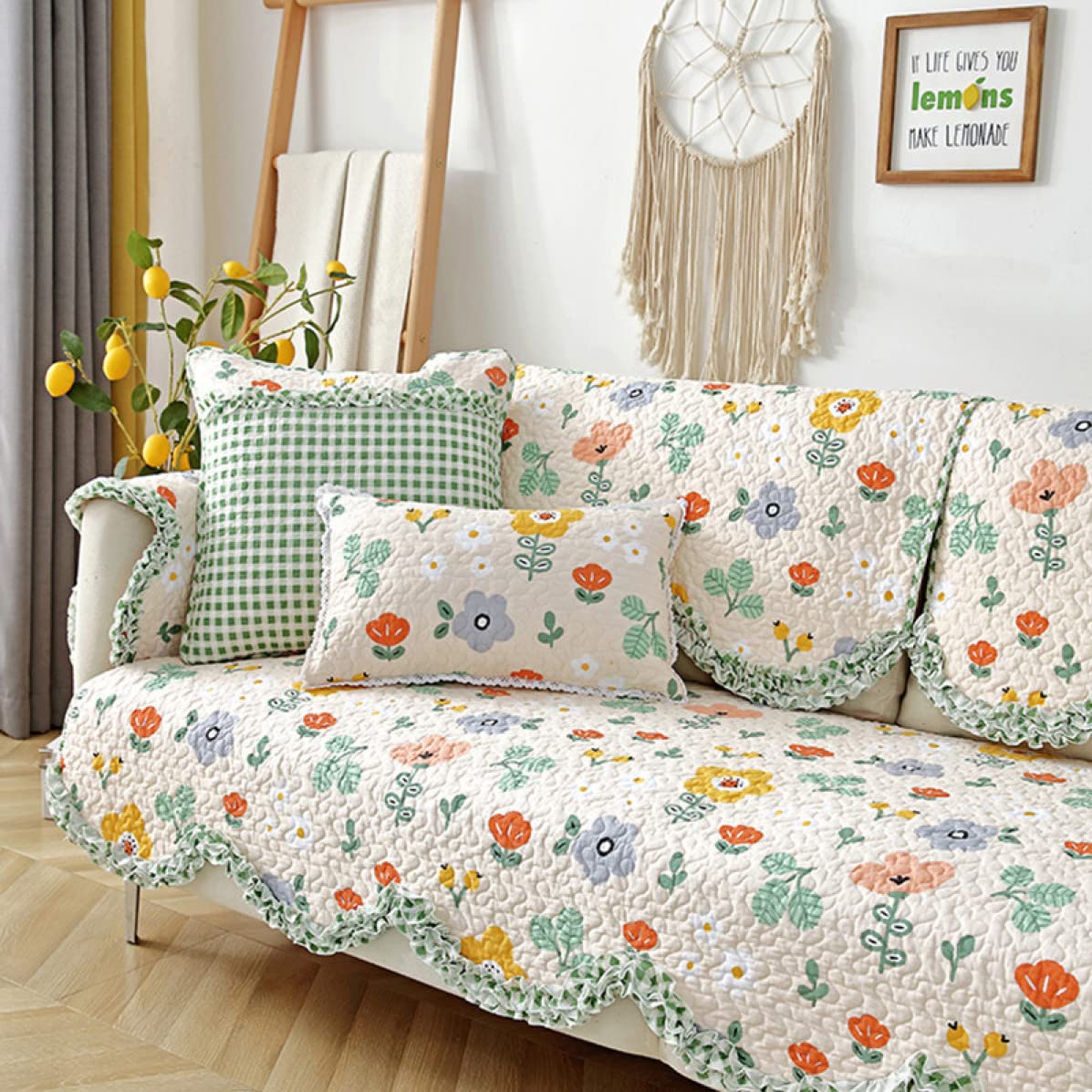 Amazon｜花柄 ソファーカバー マルチカバー 北欧 カラー モダン