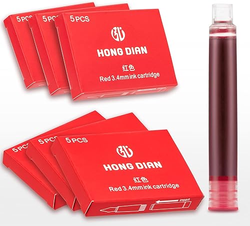 Vista 15 de HongDian - Juego de 30 cartuchos de tinta para bolígrafo estilográfico Negro