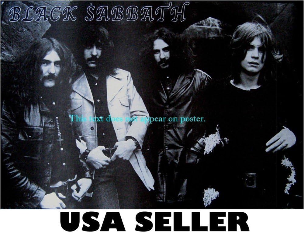 Black Sabbath b&w horiz POSTER 21 x 14.5 early lineup Ozzy