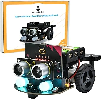 KEYESTUDIO Microbit Ultimate Easy Plug Starter Kit for BBC Micro:bit STEM Blocks Coding, 33 Projects Tutorial Guide(PDF)| 21 Electronics Modules with RJ11 Interface for Adults Kids Easy to Learn