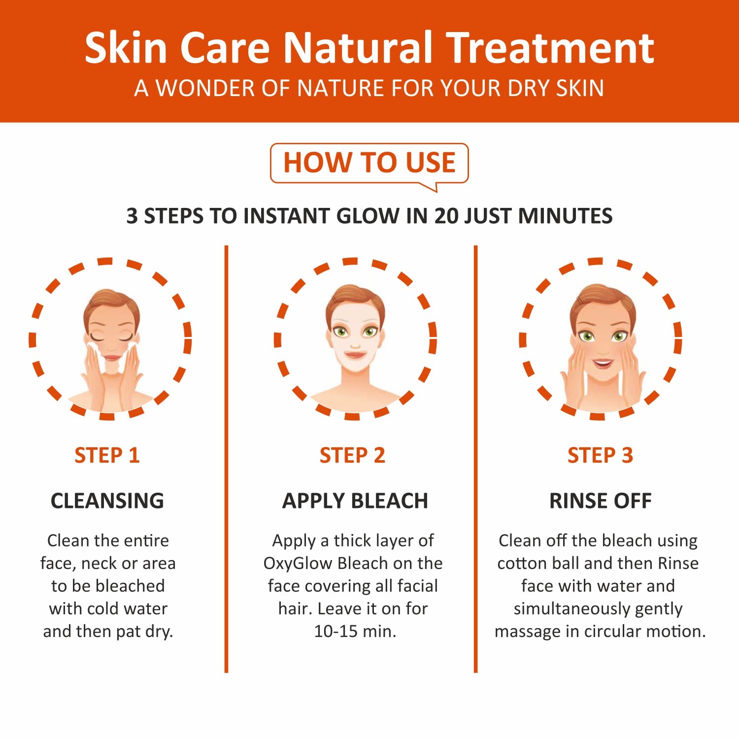 OxyGlow Herbals Papaya Bleach Cream Enriched with Goodness of Papaya| Hydrates & Rejuvenates the Skin| Gives Instant Glow & Exfoliates Dead Skin 50Gram - Image 3 thumbnail