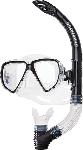 SCUBAPRO Currents - Juego de máscara de buceo con esnórquel, color negro