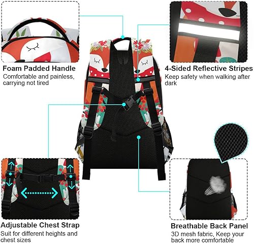 Miniatura 4 de Mochila para niños y niñas, mochila de escuela primaria, mochila de viaje, Zorro, Mochilas Daypack