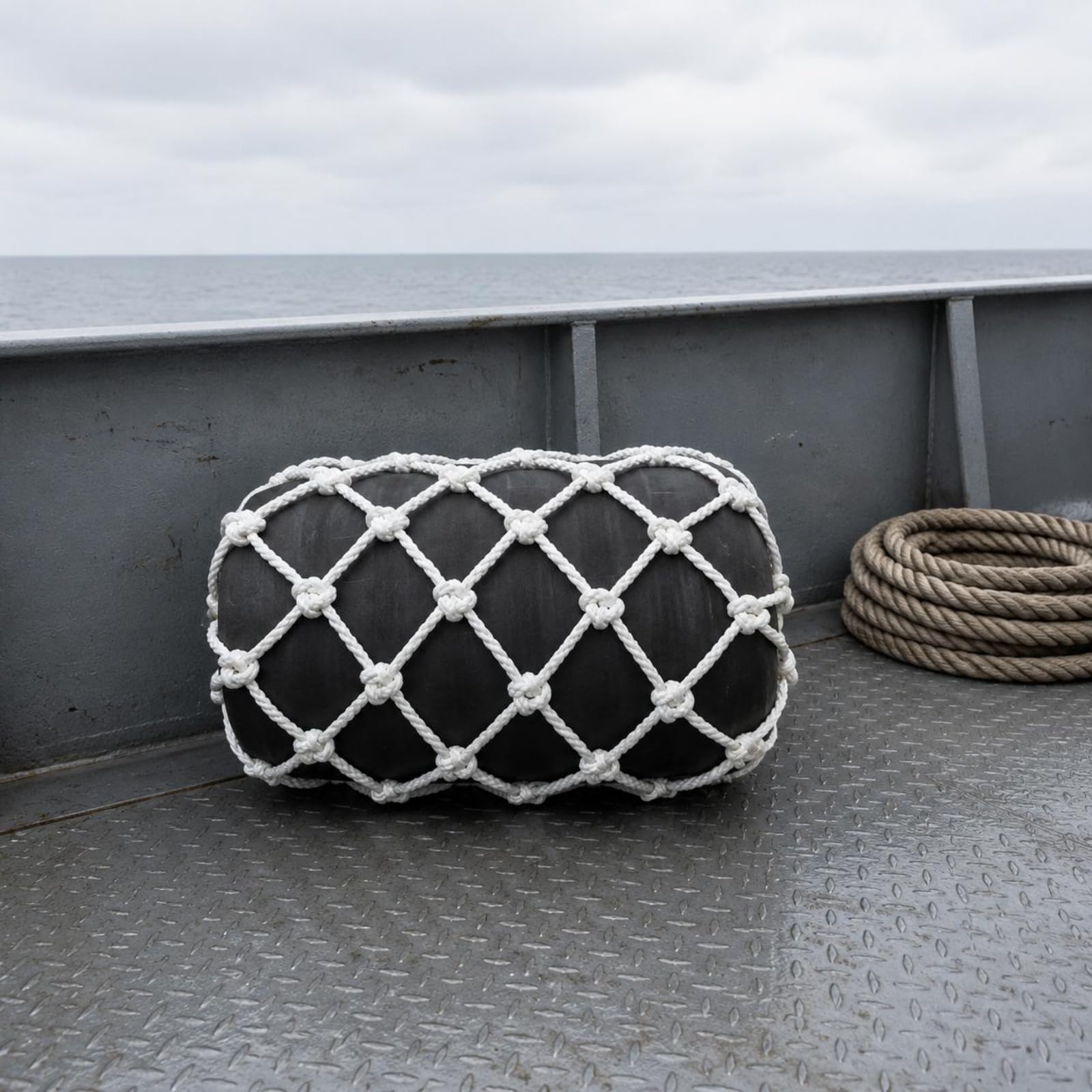 Colcolo Parabordo Marino Cuscino Paracolpi Paraurti Protezione Barca con Copertura a Rete Annodata Che Migliora Presa E Durata per Smorzare Impatti Lungo