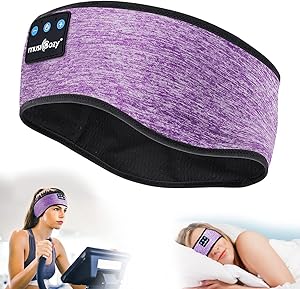 MUSICOZY Sleep Headphones Bluetooth Headband, Wireless Music Sleeping Headphones Sleep Mask Earbuds for Side Sleepers Workout Running Insomnia Travel Yoga Cool Tech Gadgets Unique Gift asin的图片