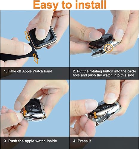 Miniatura 6 de Funda de reloj de 1.732 pulgadas compatible con Apple Watch SESE2Series 6Series 5Series 4, suave, flexible, ultrafina, brillante, poliuretano